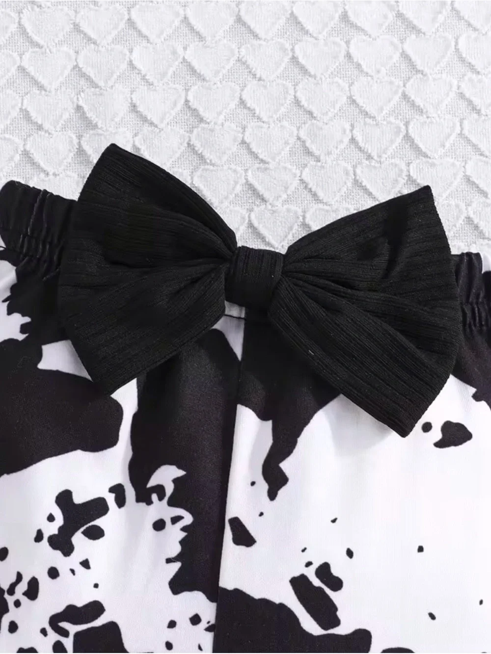 Little Girls ‘Daddy's Girl’Black/White Cow Flare Bubble Sleeves Size-2-3 Yrs NEW